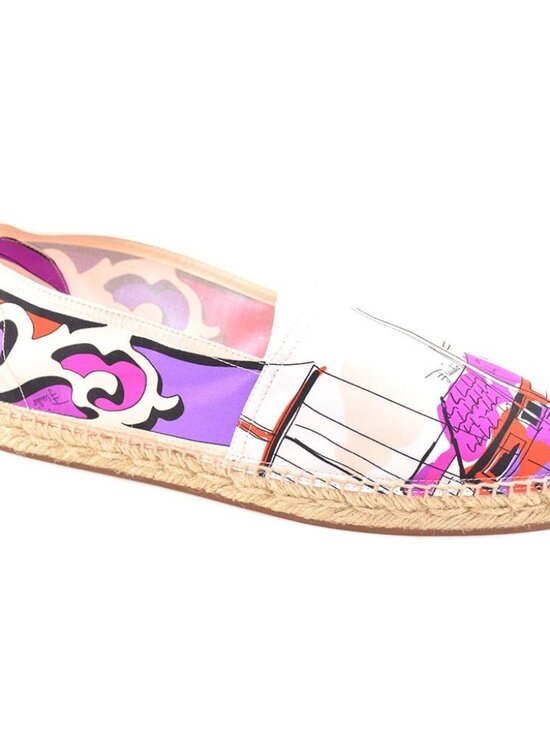 Men Rare Emilio Pucci Silk Espadrille Loafers 44 New main image 5